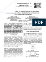 A Simplified Model To Represent Typical Grounding Configurations Applied in Medium-Voltage and Low-Voltage Distribution Lines