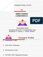 Organisational Study By: Bibek Paneru (10SKCMA013)