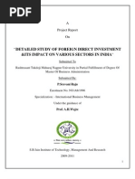 Detailed Study of Foreign Direct Investment: &its Impact On Various Sectors in India