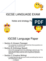 Igcse Language Exam: Notes and Strategy Pack