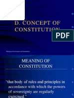 D. Concept of Constitution: Philippine Government and Constitution