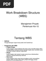 Pertemuan Ke-10 Work Breakdown Structure