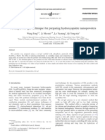 A Simple Sol-Gel Technique For Preparing Hydroxyapatite Nanopowders