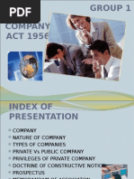 THE Company ACT 1956 Group 1