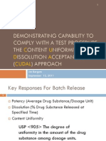 Demonstrating Capability To Comply With A Test Procedure: THE Ontent Niformity and Issolution Cceptance Imits Approach