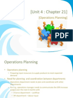 Unit 4 - Chapter 21 - Operations Planning