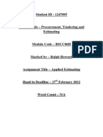 Tendering Estimating Course Work Part 1