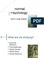 Abnormal Psychology: PSYC 3140 3.0D (F)