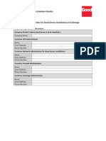 GFE Exchange Pre-Install Checklist