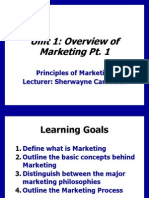 Unit 1 - Principles of Marketing