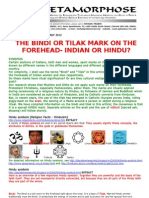 Bindi or Tilak Mark On The Forehead-Indian or Hindu