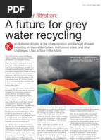 A Future For Grey Water Recycling: Wastewater Filtration