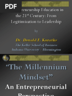 Entrepreneurship Education in The 21 Century: From Legitimization To Leadership