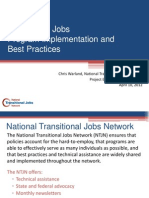 Transitional Jobs Program Implementation and Best Practices