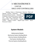 Me 2401 Mechatronics: Unit Iii System Models and Controllers