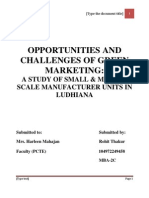 Opportunities and Challenges of Green Marketing:: A Study of Small & Medium Scale Manufacturer Units in Ludhiana