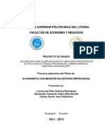 Factibilidad para La Implantacion de Una Planta Procesadora