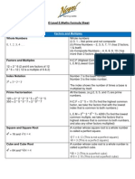 O Level E.Maths Formula Sheet: Whole Numbers