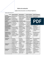 Rubrica de Evaluacion