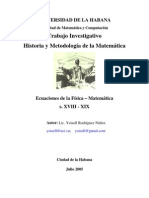 Ecuaciones de La Física Matemática S. XVIII - XIX