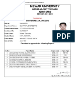 Admit Card