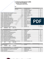 Unofficial: Institute of Business Management (Iobm) Summer 2012 Schedule