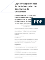 Reglamento de Evaluación y Promoción Del Personal Académico de La Universidad de San Carlos de Guatemala