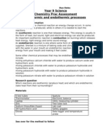 Exothermic and Endothermic Processes