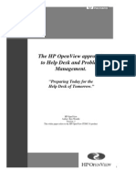 The HP Openview Approach To Help Desk and Problem Management