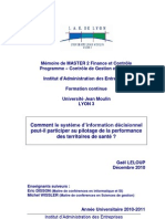 Comment Le Système D'information Décisionnel Peut-Il Participer Au Pilotage de La Performance Des Territoires de Santé