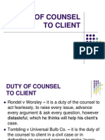 DUTY of Counsel - Client