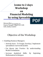 Welcome To 2 Days Workshop On Financial Modeling by Using Spreadsheets