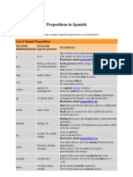 Prepositions in Spanish