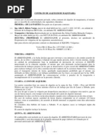 Contrato de Alquiler de Maquinaria