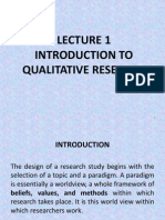 Lecture 1 Introduction To Qualitative Research