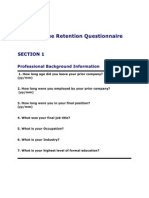 Employee Retention Questionnaire