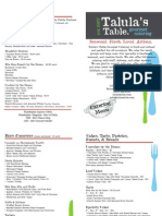 Talula's Table Catering Menu May 2012