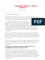 The Political Orientation Speech Thomas Sankara, Ouagadougou, Burkina Faso, 2 October 1983