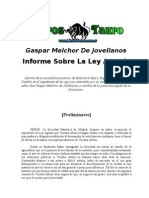 Gaspar Melchor de Jovellanos Informe Sobre La Ley Agraria