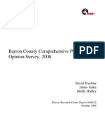 Barron County Comprehensive Plan Public Opinion Survey, 2008