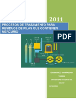 Procesos de Tratamiento para Residuos de Pilas Que Contienen Mercurio