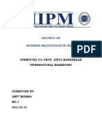 Project On Business Negotiation in China: Submitted To: Prof. Anita Mandrekar International Marketing