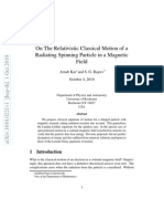 On The Relativistic Classical Motion of A Radiating Spinning Particle in A Magnetic Field