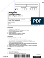 6PH01 (Physics On The Go) - January 2012 Question Paper