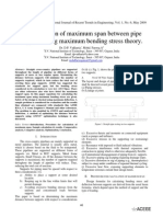 Determination of Maximum Span Between Pipe Support Using Bending Stress Theory