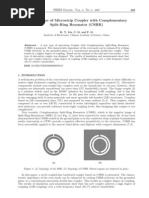 A New Type of Microstrip Coupler With Complementary Split-Ring Resonator (CSRR)