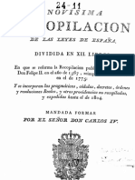 Novisima Recopilacion de Las Leyes de Espana T 1 1805