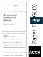 Corporate and Business Law (Global) : Tuesday 7 June 2011