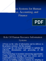 Information Systems For Human Resource, Accounting, and Finance