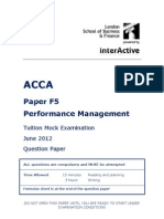 ACCA F5 Tuition Mock June 2012 QUESTIONS Version 3 FINAL at 23rd April 2012